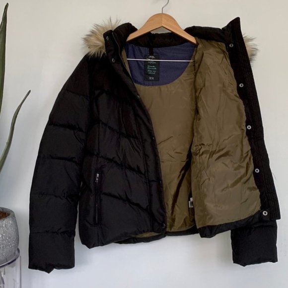 Gap down filled chevron channel puffer winter jacket / coat XL black - Picture 3 of 5